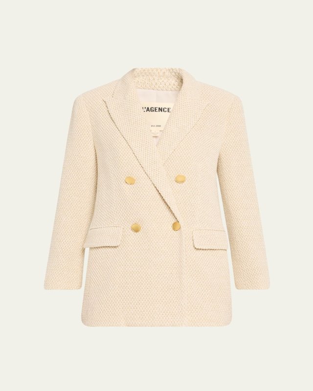 Riva Knit Double-Breasted Blazer